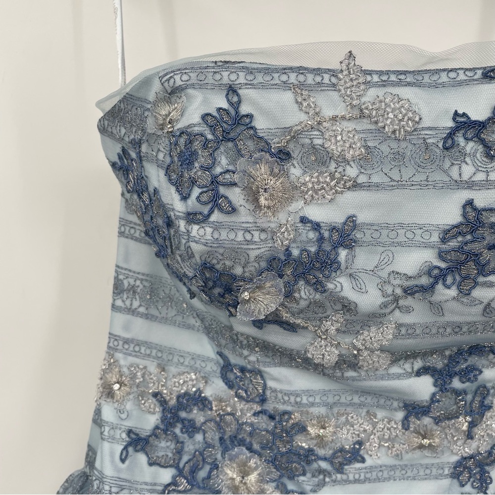Up Cycled Dyed Lace Strapless Gown - Picture 8 of 13